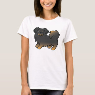 Camiseta Cachorro de Cartoon Negro E Tibetano