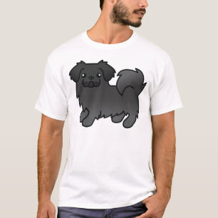 Camiseta Cachorro de Cartoon Negro-espanhol-tibetano