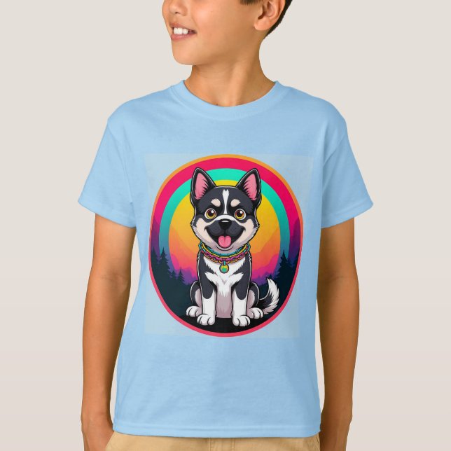 Camiseta Cachorro de Cartoon Reproduzido (Frente)