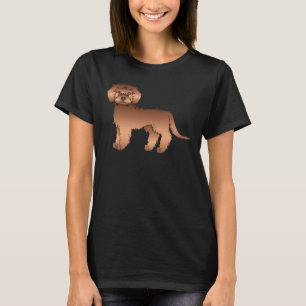 Camiseta Cachorro de Cartoon Vermelho Mini Goldendoodle