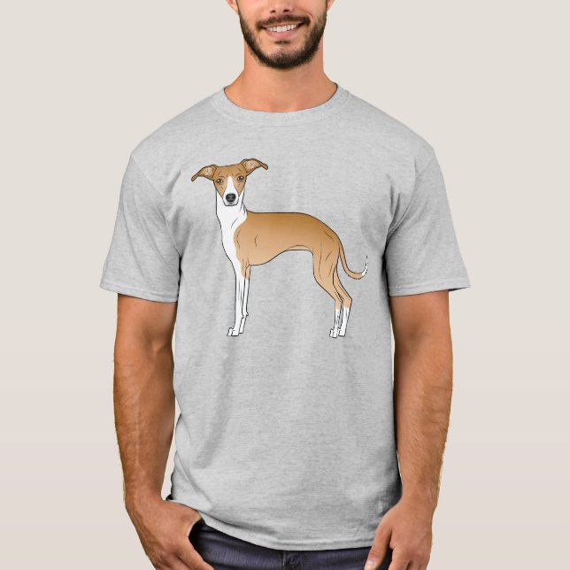Camiseta Cachorro De Cartoons De Greyhound, Branco E Italia (Frente)