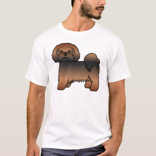 Camiseta Cachorro de Cartoons de Lhasa Apso Vermelho