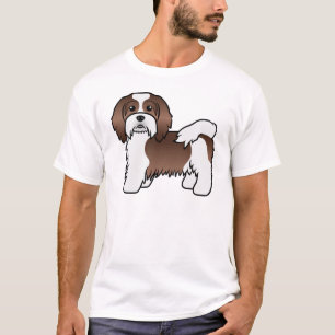 Camiseta Cachorro De Cartoons Marrom E Branco Havanês