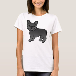 Camiseta Cachorro de Cartoons Negro-Buldogue