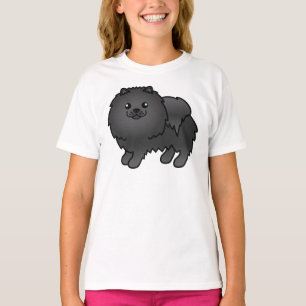 Camiseta Cachorro de Cartoons Negro Pomeraniano
