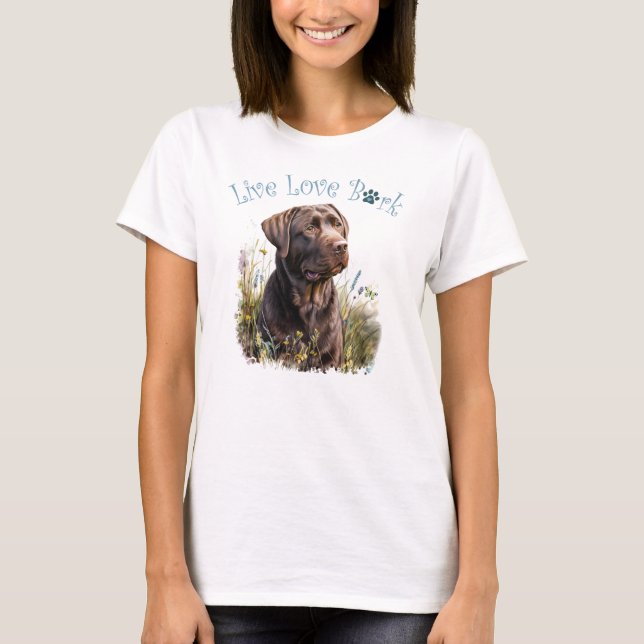 Camiseta Cachorro de Chocolate Mãe Floral (Frente)
