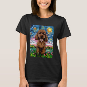 Camiseta Cachorro de Chocolate Poodle Fofinho Estrela Marro