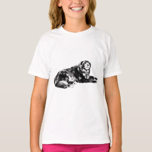 Camiseta Cachorro de Contorno Limpo com Energia de Queda