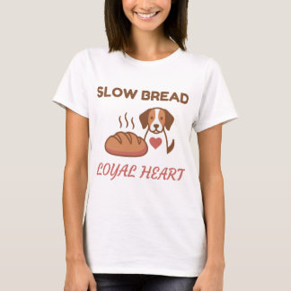 Camiseta Cachorro de Coração Leal Pão Lento Fofo