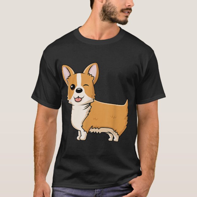 Camiseta Cachorro de Corgi - Cachorro de Cartoon Lover Roya (Frente)