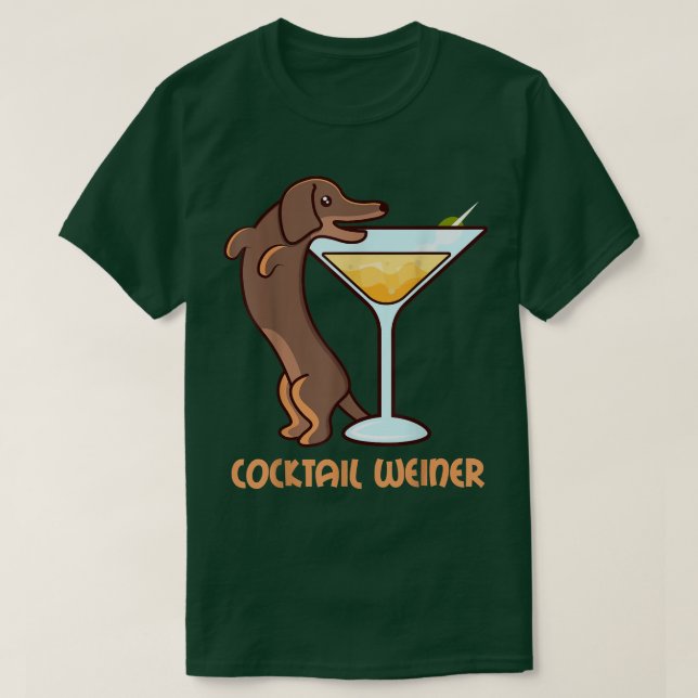 Camiseta Cachorro de Dachshund Dackel COCKTAIL WEINER (Frente do Design)