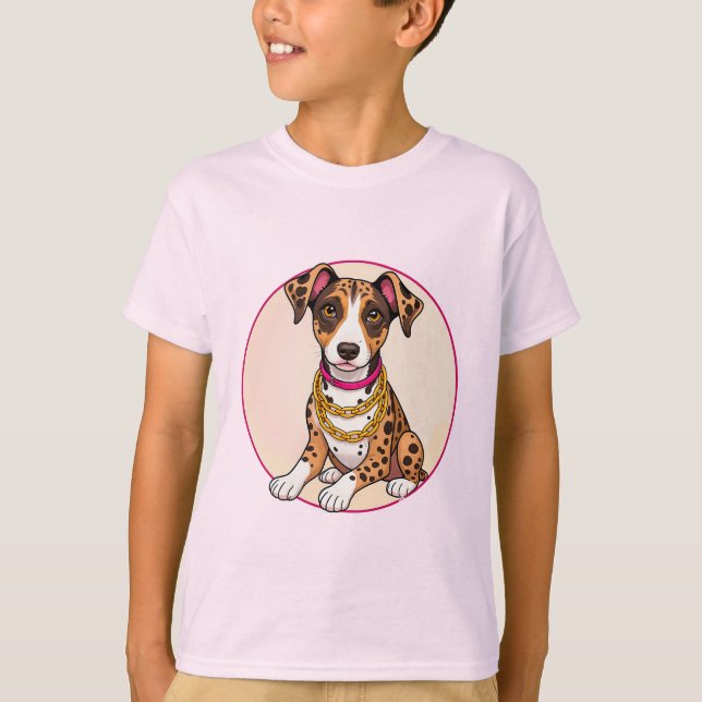 Camiseta Cachorro de Desenho Adorável (Frente)