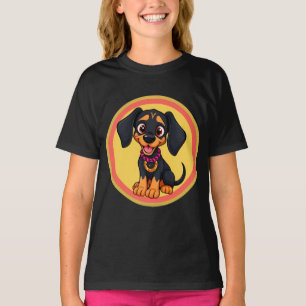 Camiseta Cachorro de Desenho Animado Adorável
