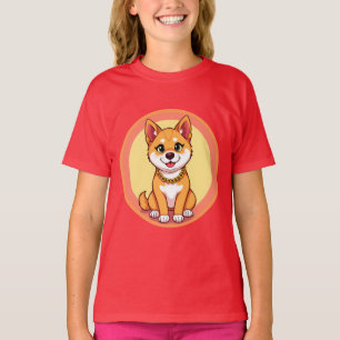 Camiseta Cachorro de Desenho Animado Adorável