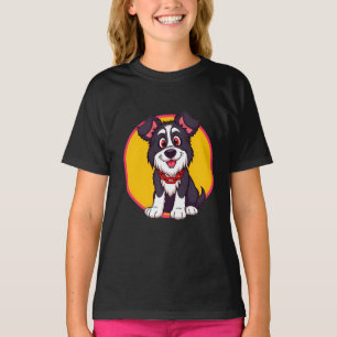 Camiseta Cachorro de desenho animado adorável sorrindo aleg