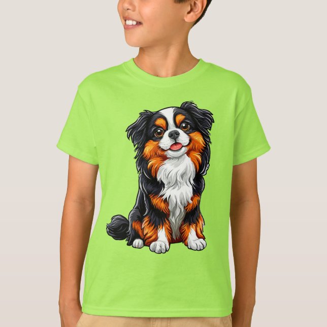 Camiseta Cachorro de desenho animado fofo (Frente)