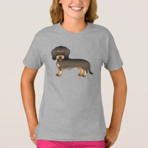 Camiseta Cachorro De Desenho Animado Fofo Dachshund Pelo De