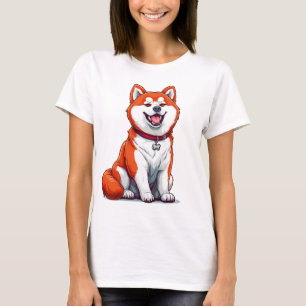 Camiseta Cachorro de desenho animado fofo Shiba Inu