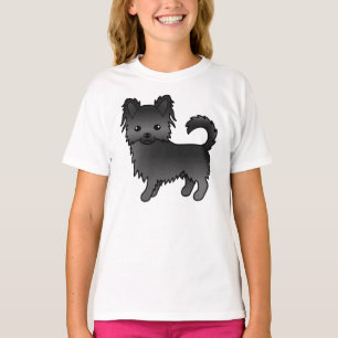 Camiseta Cachorro de desenho animado preto de longa Casaco