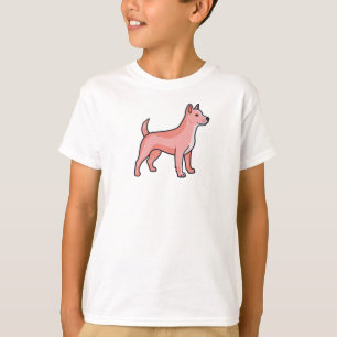 Camiseta Cachorro de Desenho Animado Rosa