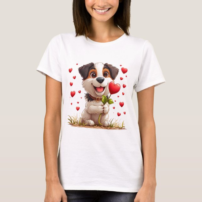 Camiseta Cachorro de Desenho Fofo (Frente)