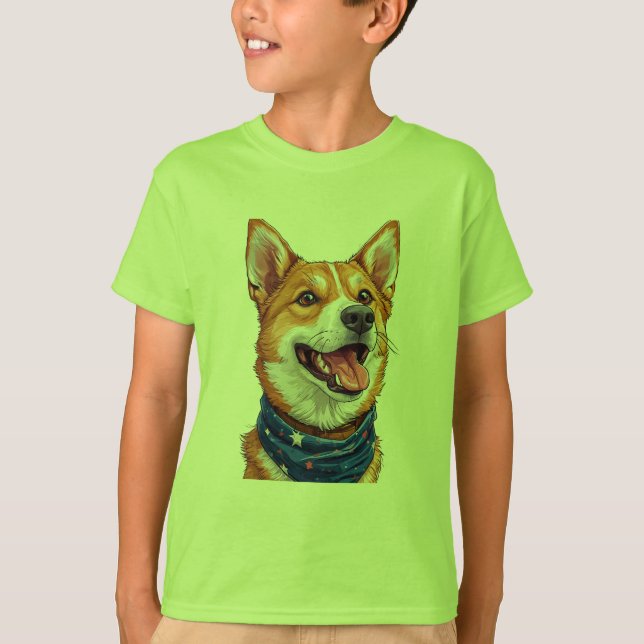Camiseta Cachorro de Desenho Fofo (Frente)