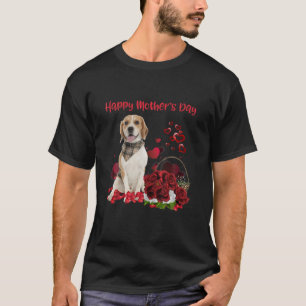 Camiseta Cachorro de Dia de as mães Feliz da Mãe Flor Feliz