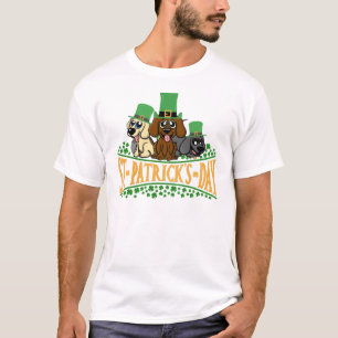 Camiseta Cachorro De Dia de São Patrício Bonito Leprechau