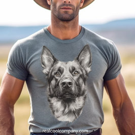 Camiseta Cachorro de esboço do German shepherd Adorável