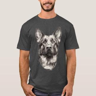 Camiseta Cachorro de esboço do German shepherd Adorável