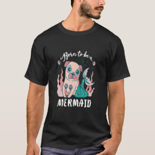 Camiseta Cachorro De Estimação Pug Puggle Foca Nascido Para