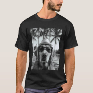 Camiseta Cachorro de Férias de Verão Selfie Engraçado Golde
