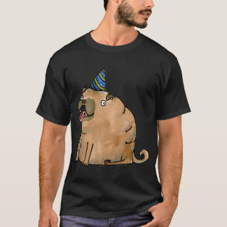 Camiseta Cachorro de Festa com um Chapéu de Festa