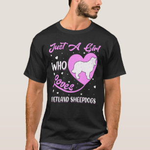 Camiseta Cachorro De Forma Coração Apenas Uma Menina Que Am