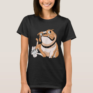 Camiseta Cachorro de Garota Engraçado de Pitbull Cachorro