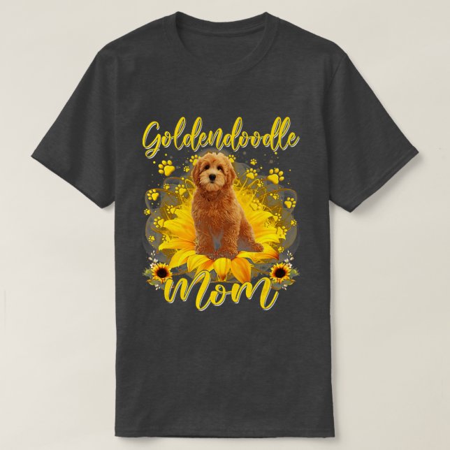 Camiseta Cachorro de girassol Mãe Cachorro de Goldenodododo (Frente do Design)