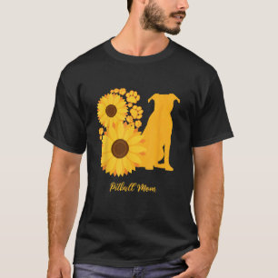 Camiseta Cachorro de girassol Mãe Pitbull