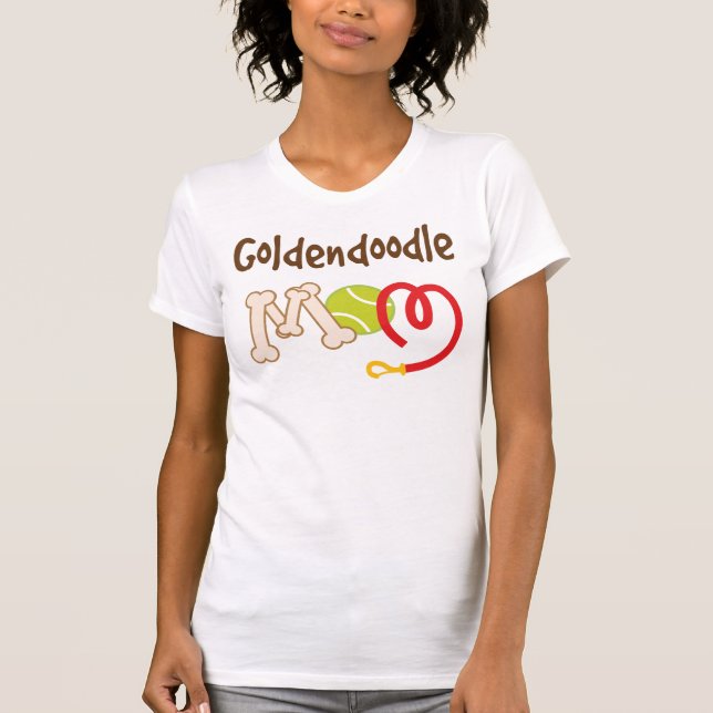 Camiseta Cachorro de Goldendoodle Raça Mamãe Presente (Frente)