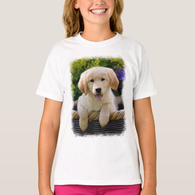 Camiseta Cachorro de Goldie Retriever Foto de Cachorro (Frente)