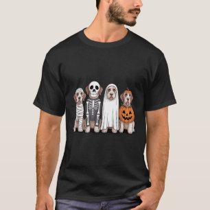 Camiseta Cachorro de Halloween Abóbora Fantasma Assustador 