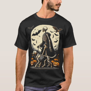 Camiseta Cachorro de Halloween - Esqueleto Andando Labrador