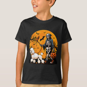 Camiseta Cachorro de Halloween Esqueleto Líder Cachorro Poo
