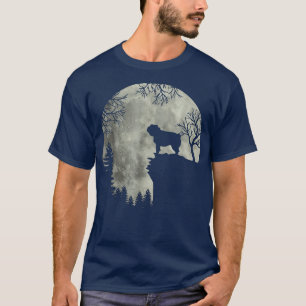 Camiseta Cachorro De Halloween Pug Tee Pug Dog Moon Howl Na