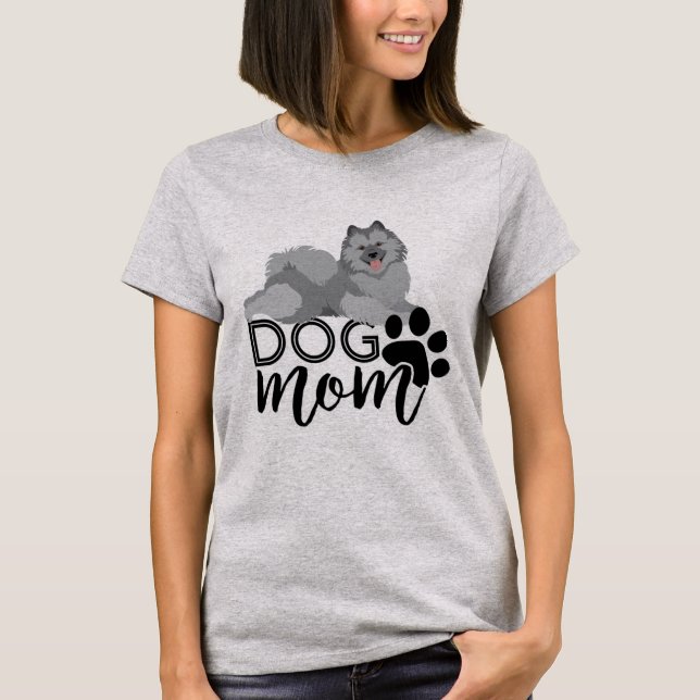 Camiseta Cachorro de Keeshond Sorrindo Bonito (Frente)
