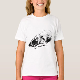 Camiseta Cachorro de Linha de Tinta Cria Looks de Inverno E