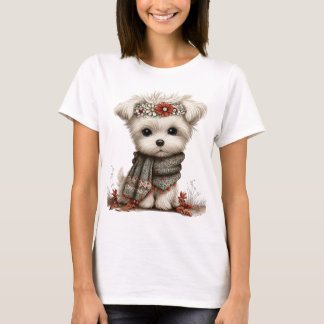 CAMISETA CACHORRO DE MALTA FOFO E CAPRICHOSO COM TEMA DE OU