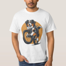 Camiseta Cachorro De Montanha Bernese Andando De Bicicleta