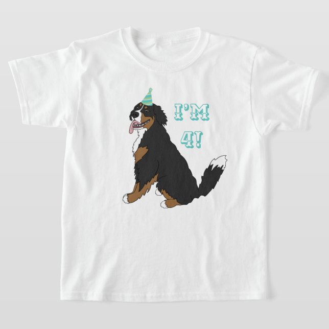 Camiseta Cachorro de Montanha Bernese, Idade do Aniversário (Postura )