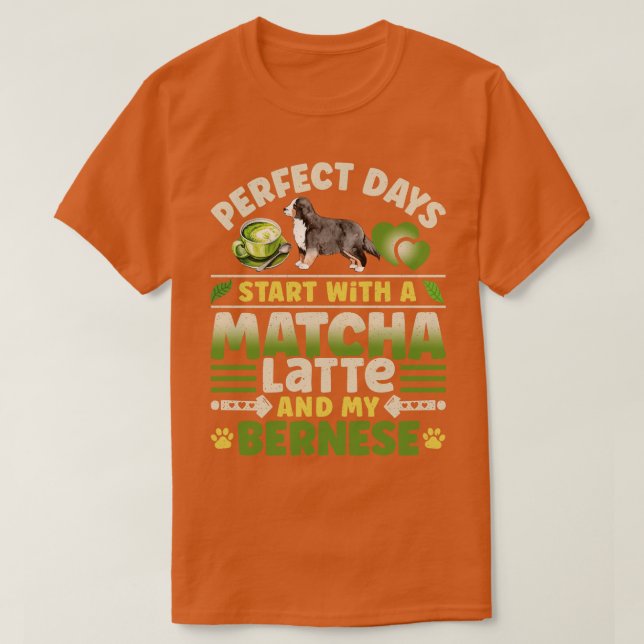 Camiseta Cachorro de Montanha Bernese Matcha Latte (Frente do Design)