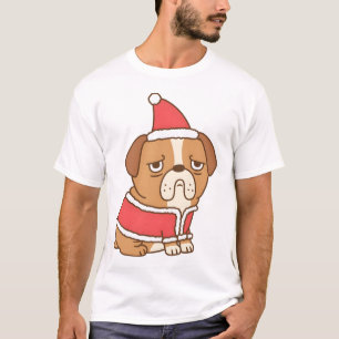 Camiseta Cachorro De Mopa Em Santa Claus